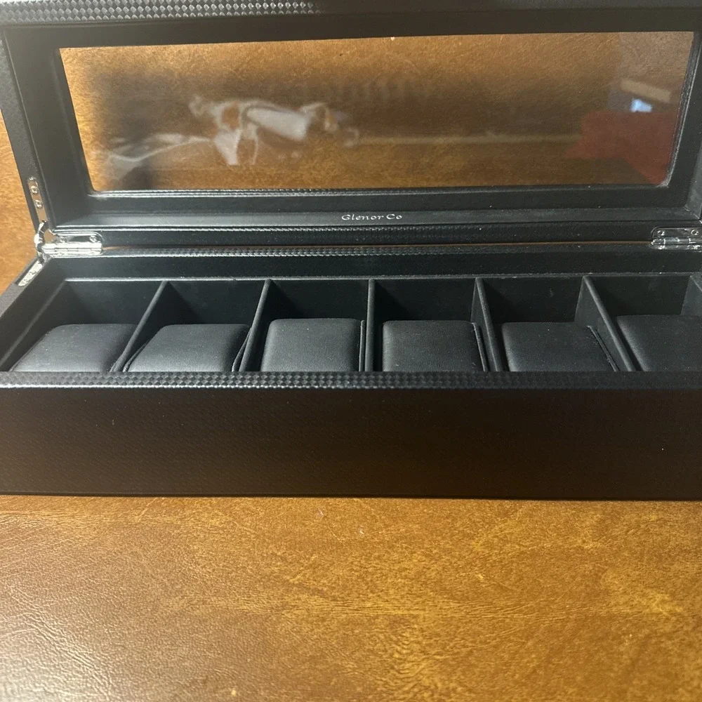 Glenor Co Luxury Watch Box for Men-Wonen 6 Slot Black 14